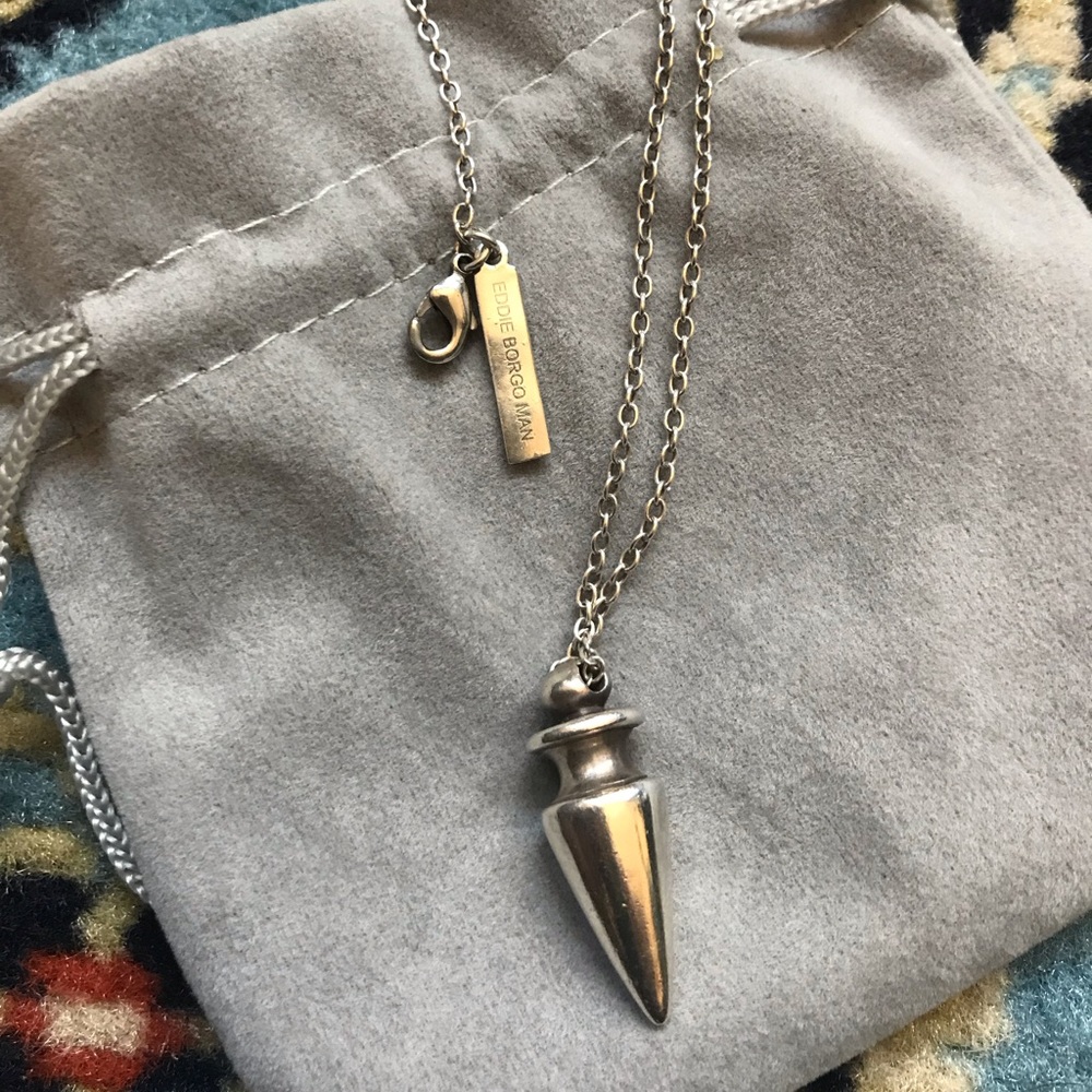 Eddie Borgo Silver necklace with Spike pendant.
